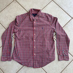 Ralph Lauren Red/Pink and Blue Checkered Button Down Shirt